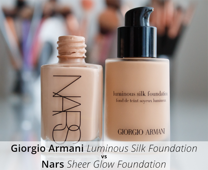 Nars Sheer Glow vs Giorgio Armani Luminous Silk Foundation Comparison Video Review