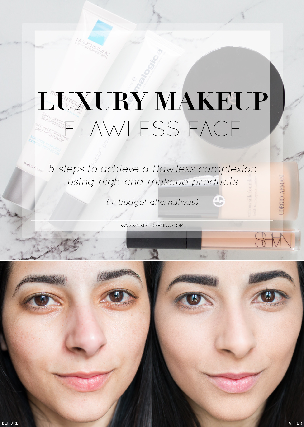How To: Flawless Face with Luxury Makeup + Budget Alternatives - www.ysislorenna.com